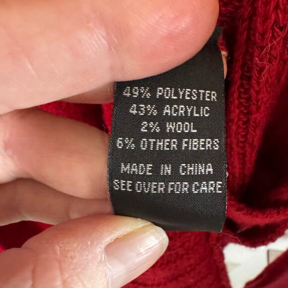 NWT AB Studio Red Open Front Cardigan Mid Length Shawl Color Women’s XL Sparkly - Picture 6 of 9